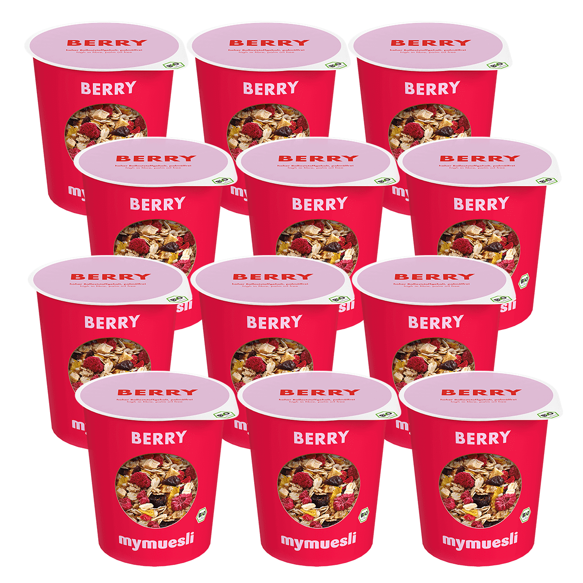 mymuesli Portionsbecher Berry 12er Pack