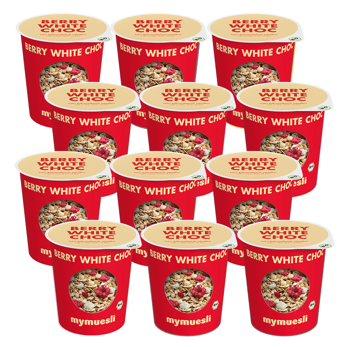 mymuesli Portionsbecher Berry White Choc 12er Pack