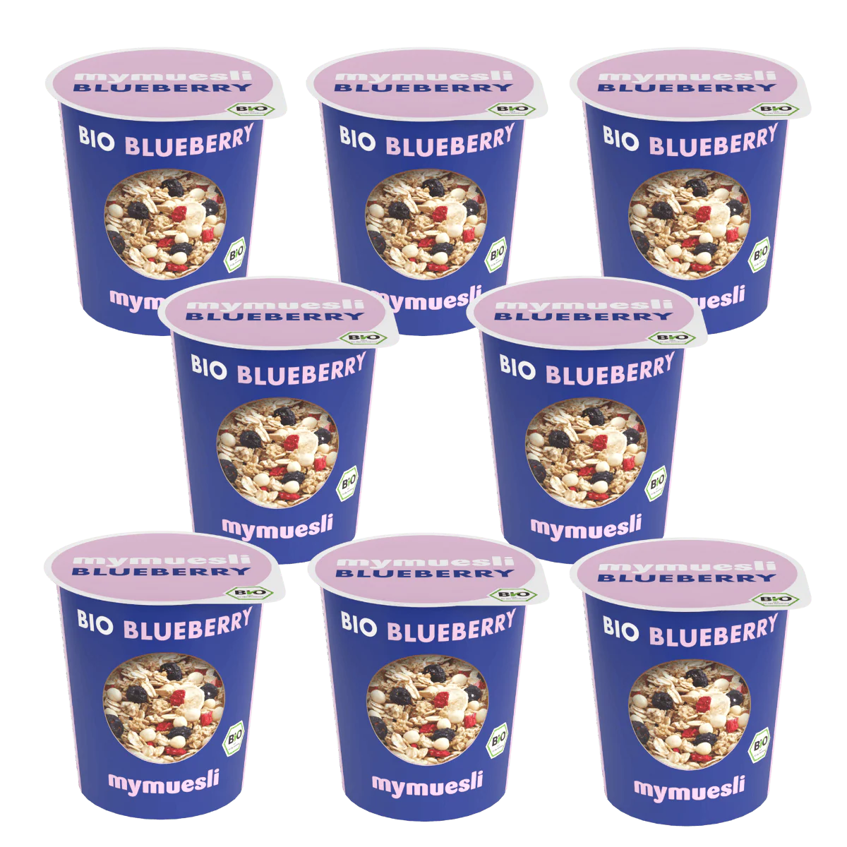 mymuesli Portionsbecher Blueberry 8er Pack