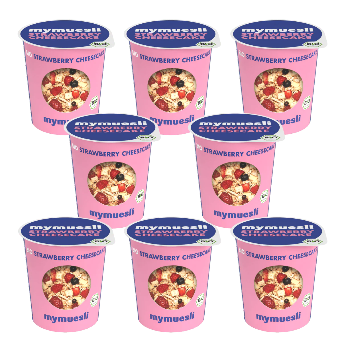 mymuesli Portionsbecher Strawberry Cheesecake 8er Pack
